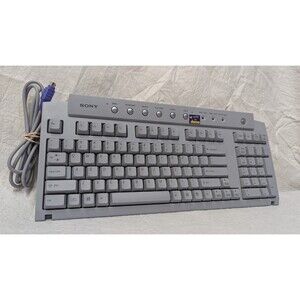 Vintage Very Good Condition Sony VAIO PS2 Wired QWERTY Computer Keyboard